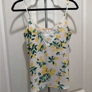 Socialite - Lace Trim Cami Top with Lemons